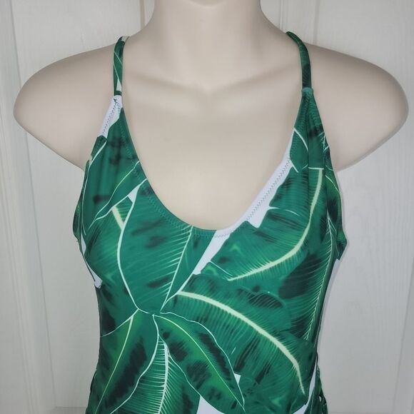 Palm leaf ladder cutout side swimsuit large - Picture 4 of 10